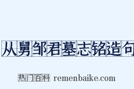 从舅邹君墓志铭造句是什么意思的图片